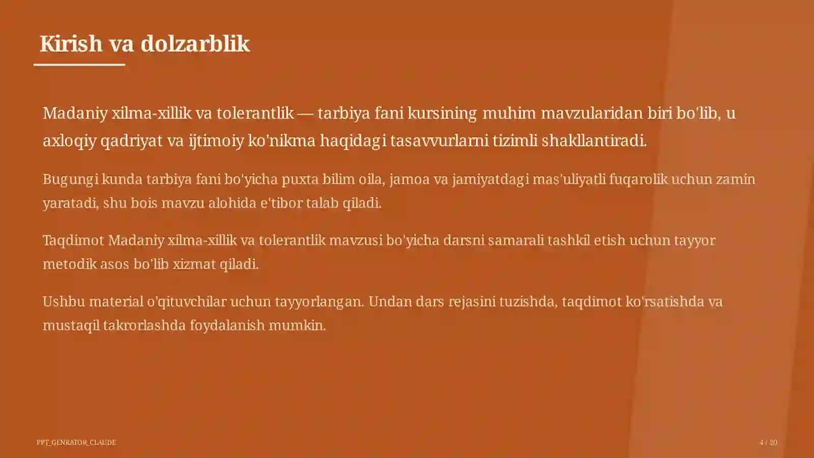 Madaniy xilma-xillik va tolerantlik (11-sinf) 4