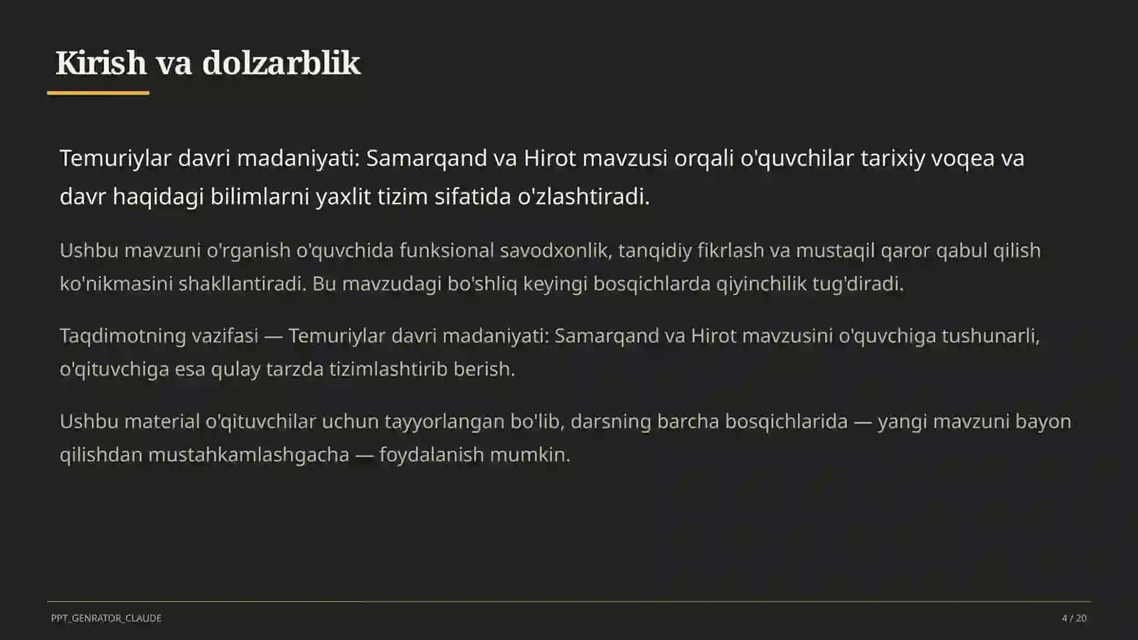 Temuriylar davri madaniyati: Samarqand va Hirot (8-sinf) 4