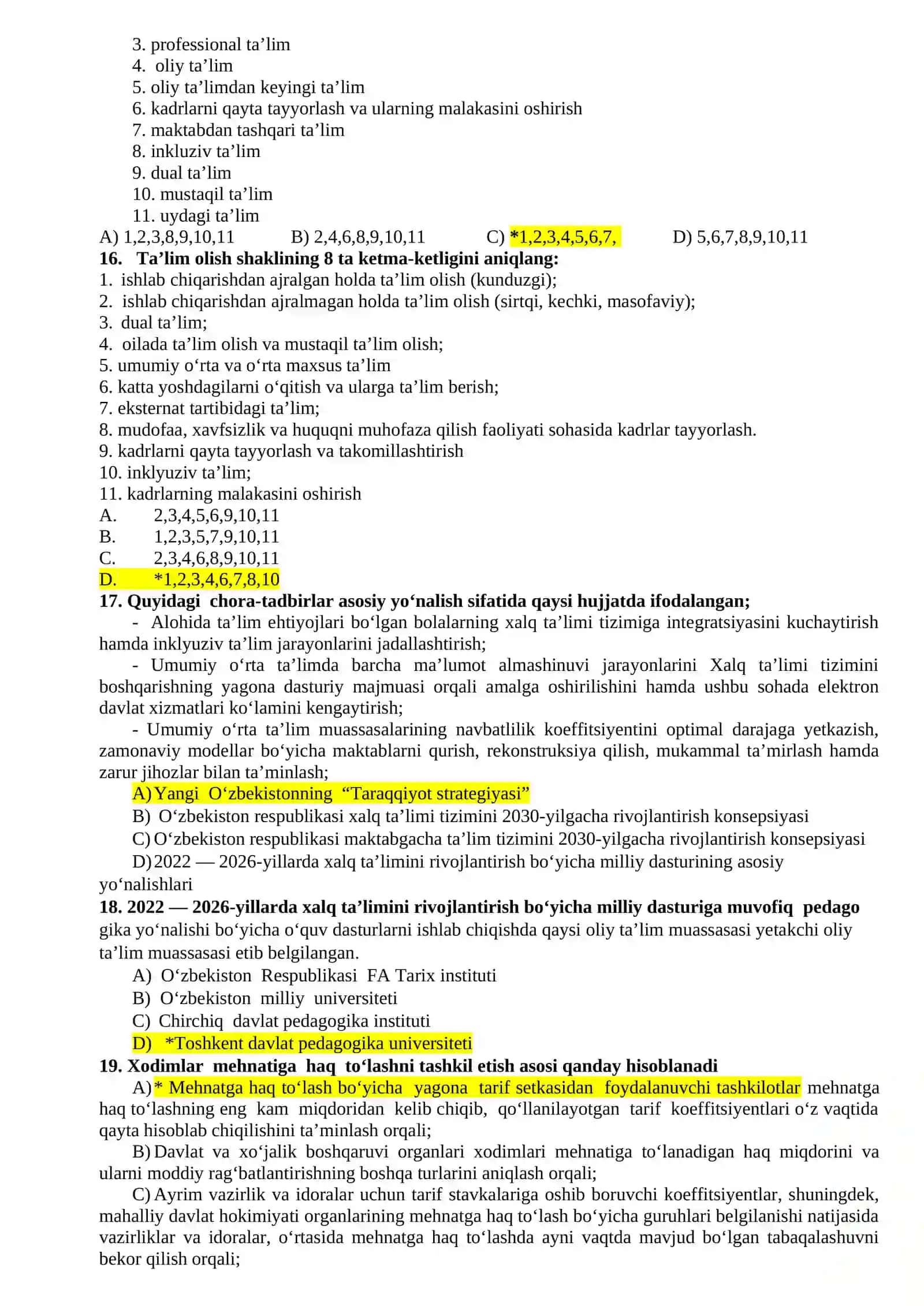 Menejerlik kursi test savollari 4