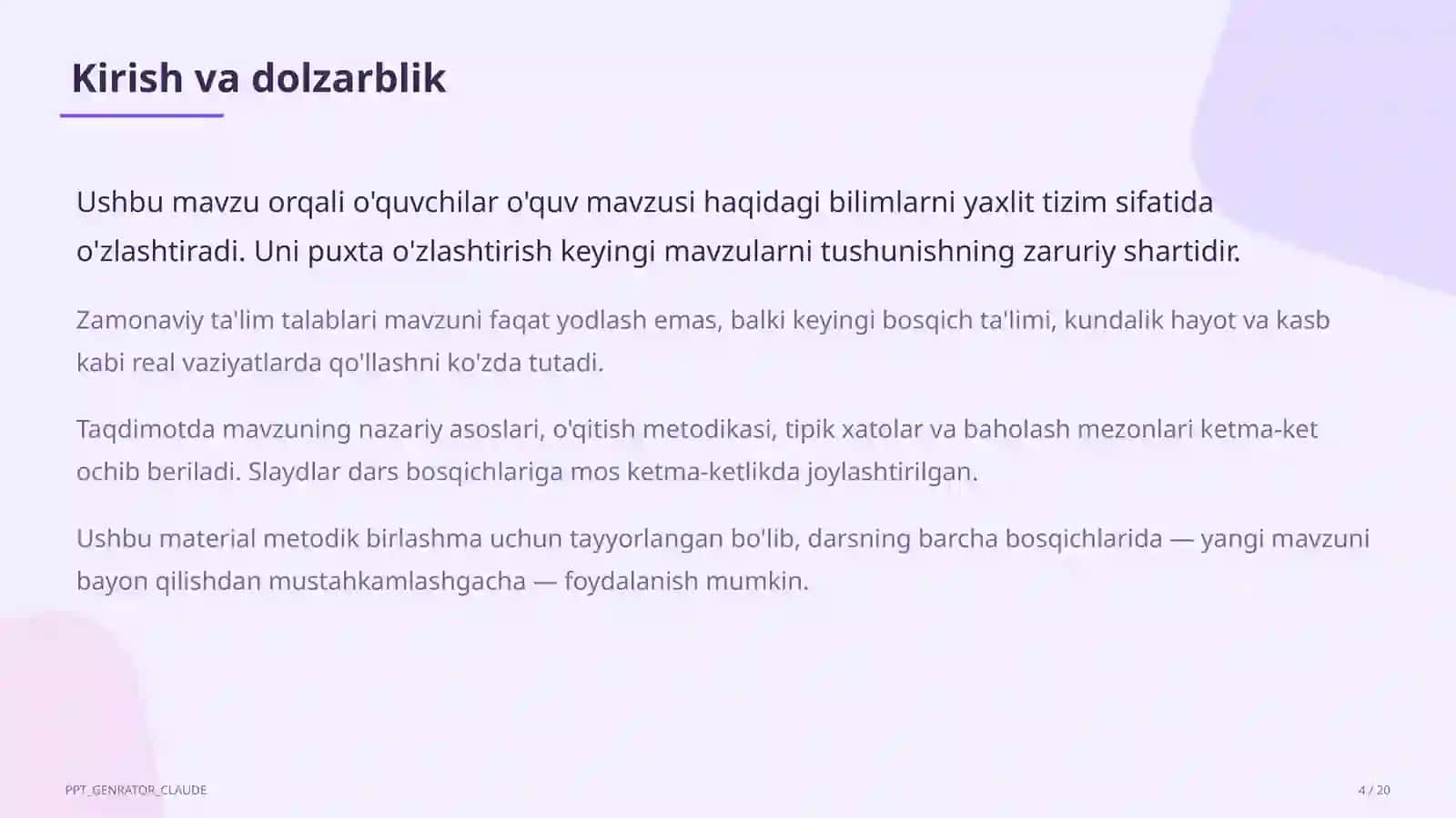 Universal ta'lim dizayni (UDL): har bir o'quvchi uchun mos dars loyihalash 4