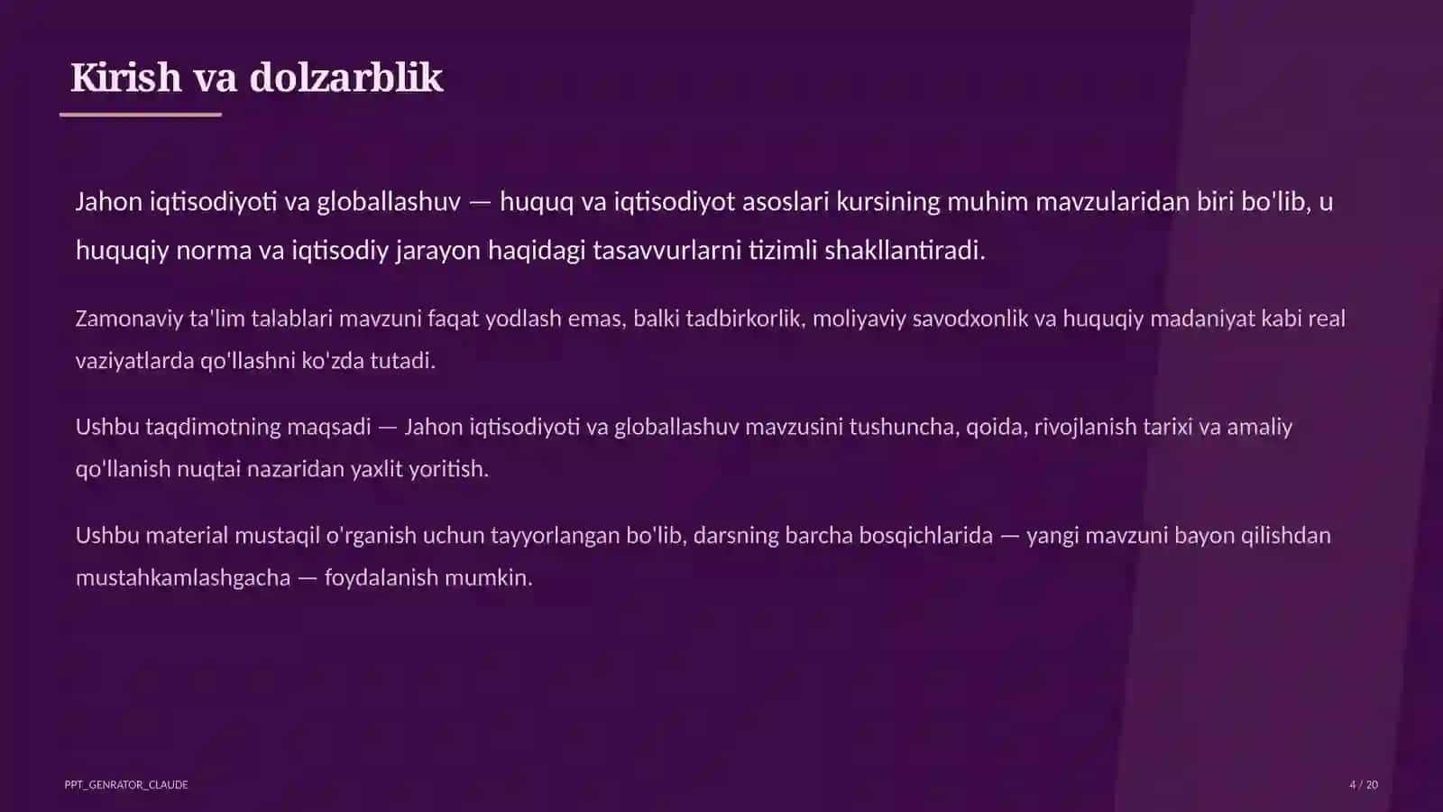Jahon iqtisodiyoti va globallashuv (11-sinf) 4