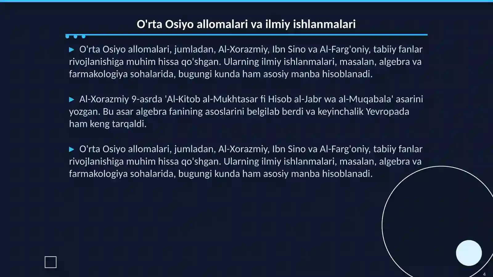 O'rta Osiyodagi tabiiy fanlar tarixi 4