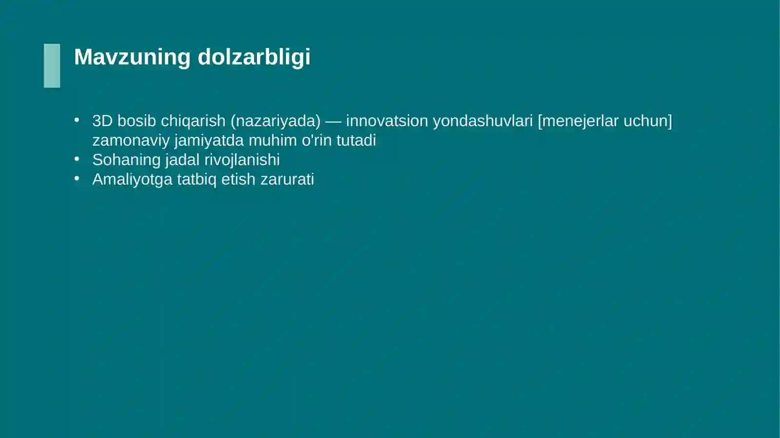 3D bosib chiqarish (nazariyada) — innovatsion yondashuvlari [menejerlar uchun] 4