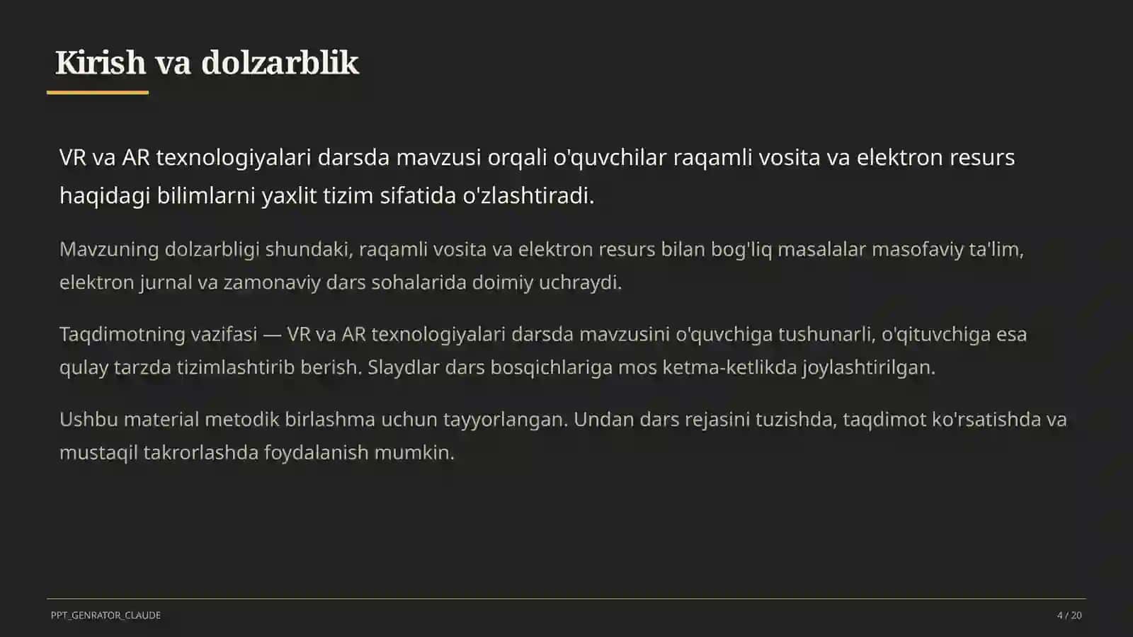 VR va AR texnologiyalari darsda 4