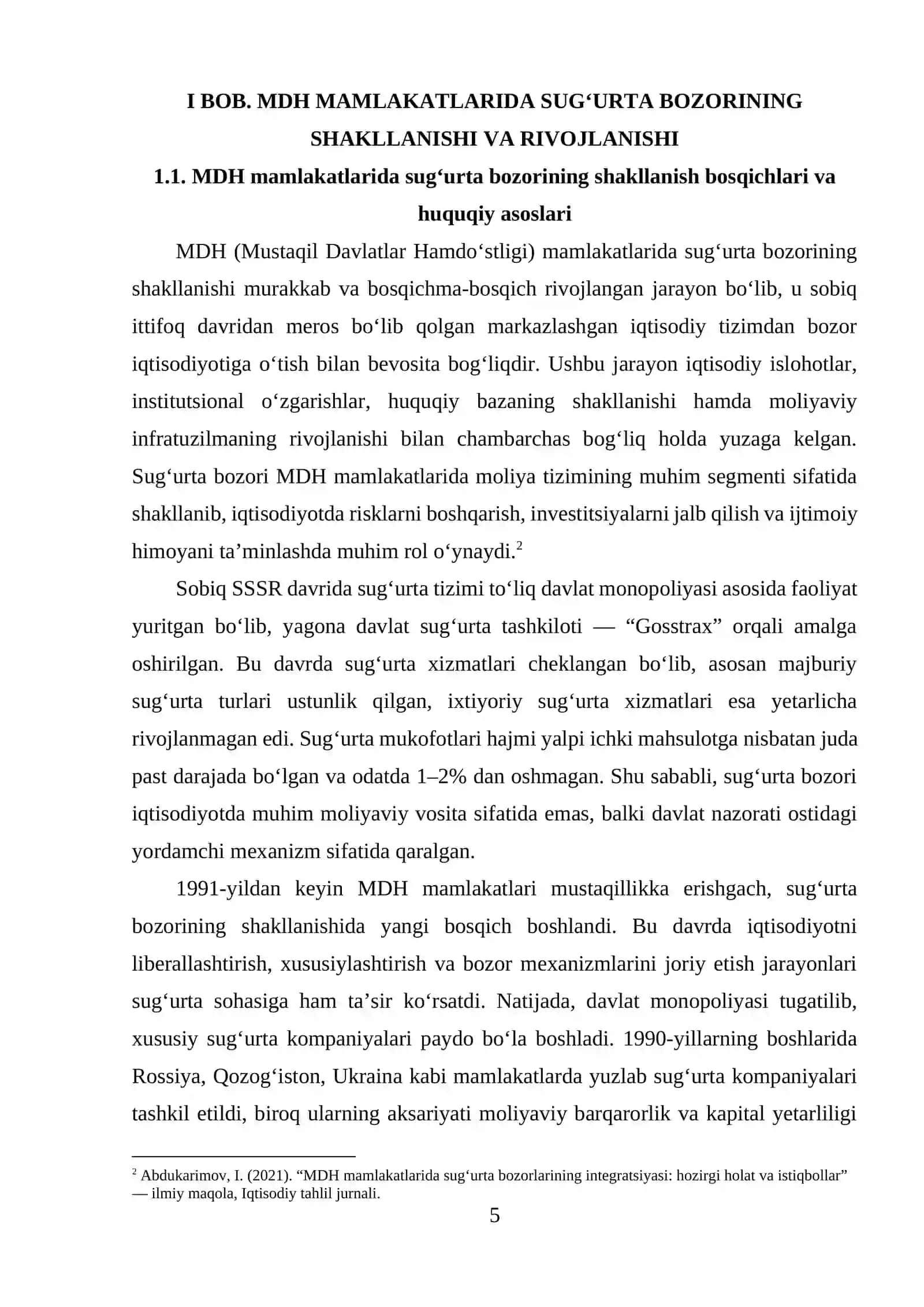 MDH va Sharqiy Yevropa mamlakatlari sug‘urta bozorlarining tahlili 4
