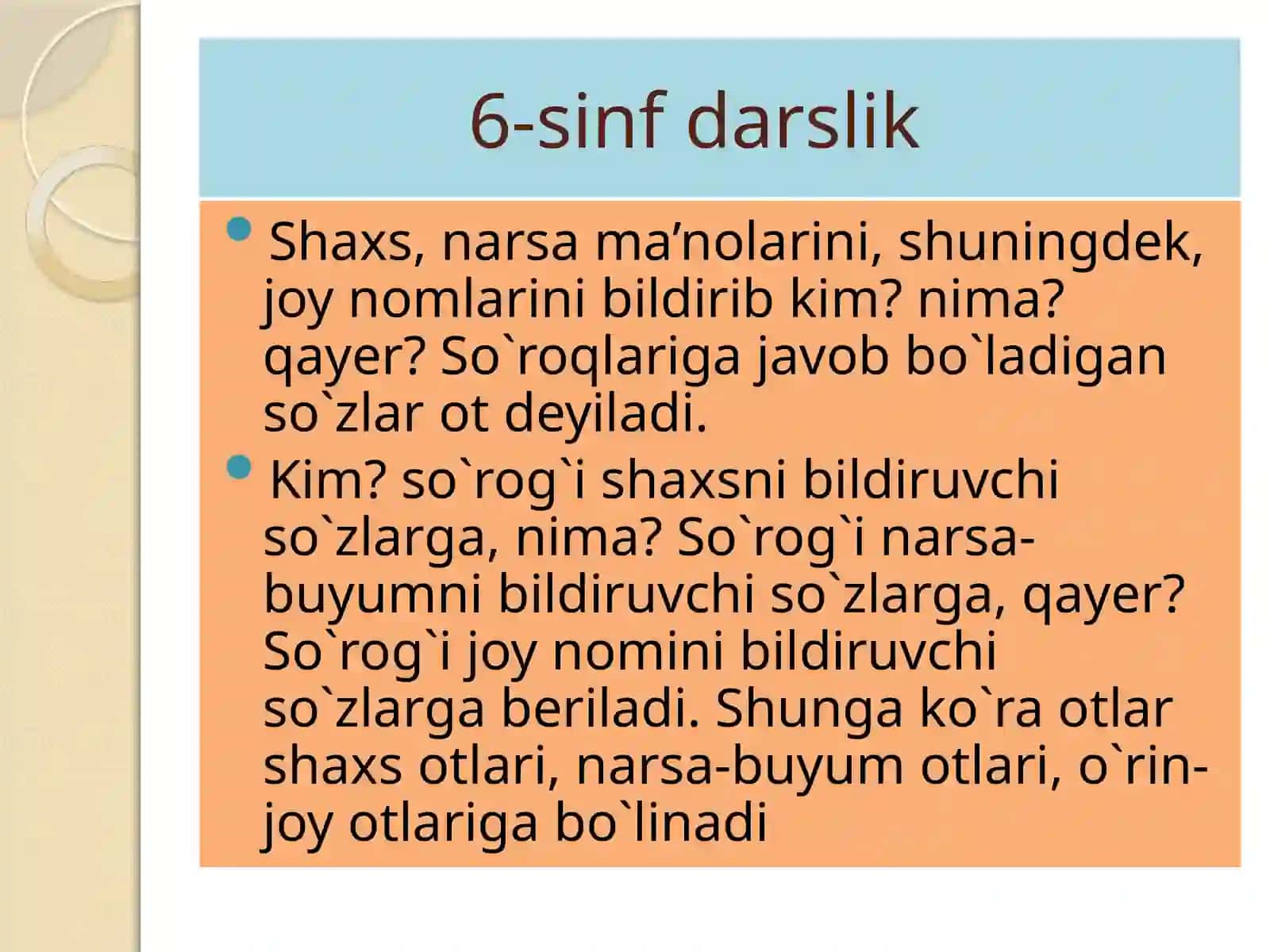 O`zbek Tili Fanidantayyorga 4