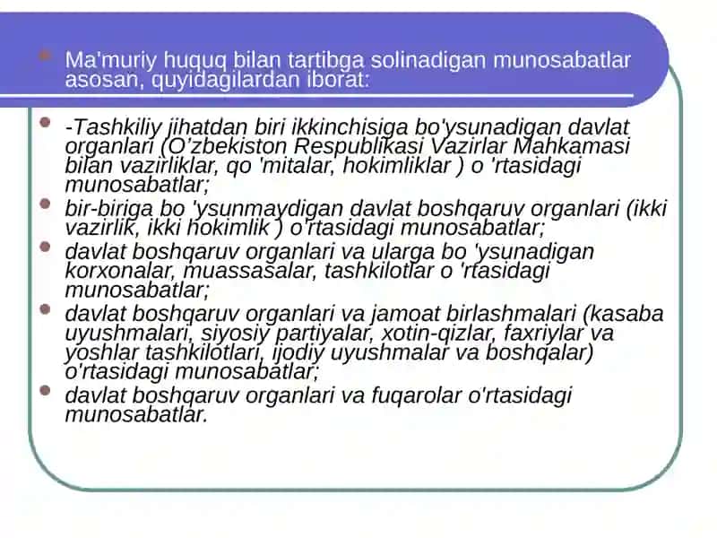 Ma`muriy huquq asoslari 4