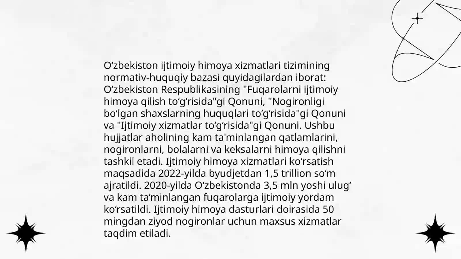 O'zbekistonda ijtimoiy himoya xizmatlar tizimining holati va rivojlanish istiqbollari 4