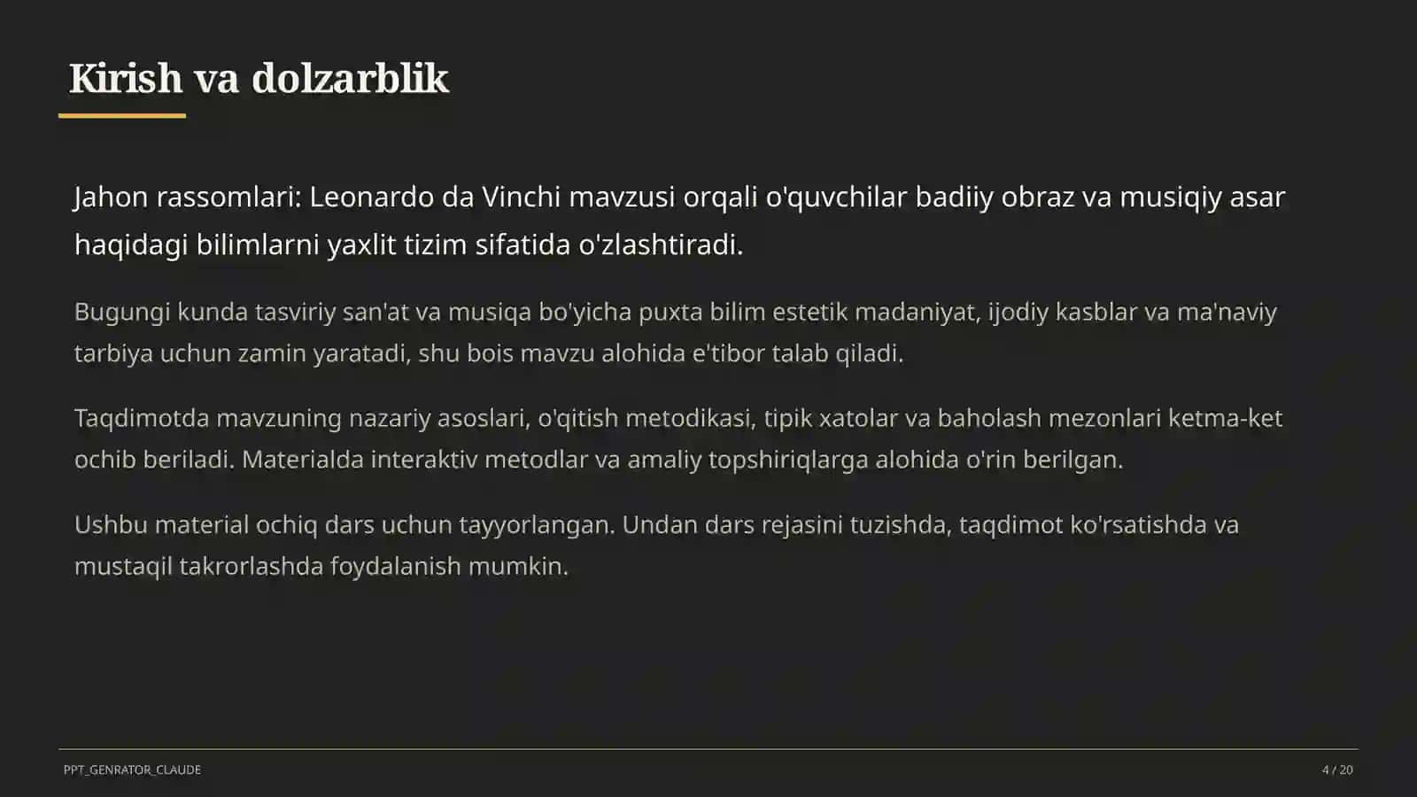 Jahon rassomlari: Leonardo da Vinchi (7-sinf) 4