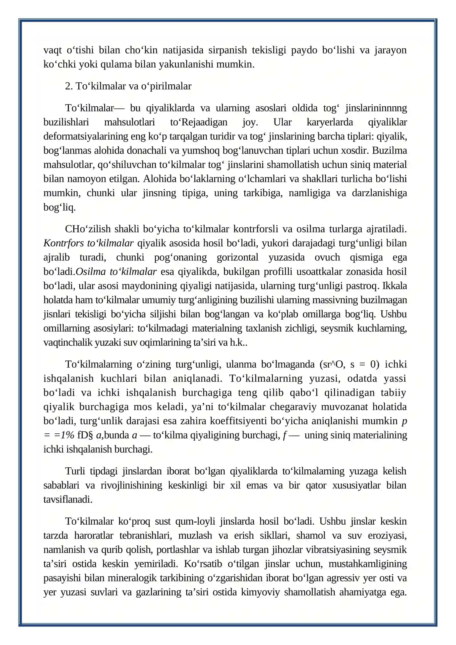 Respublika karerlarida sodir bo’luvchi deformatsiya jarayonlarini tahlil qilish 4