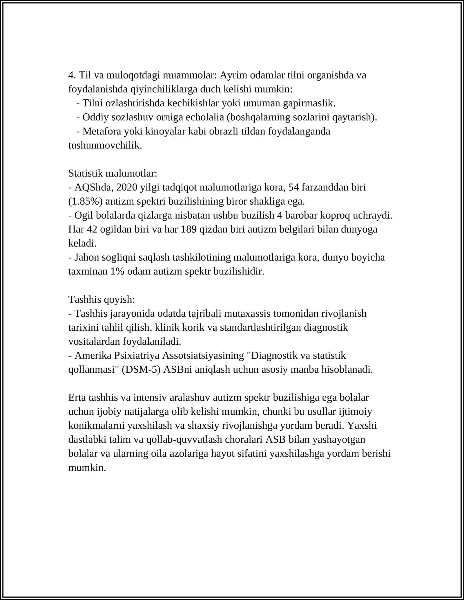 AUSTIK SPEKRT BUZILISHLARIGA EGA BOLALARNI OQITISH VA TARBIYALASH 4