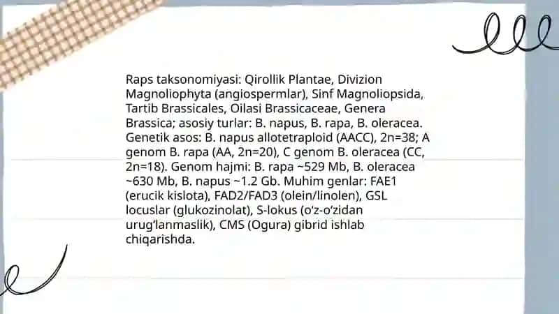Raps biologiyasi va yetishtirish texnologiyasi 4