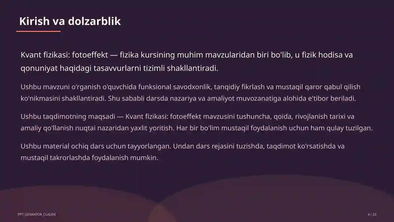 Kvant fizikasi: fotoeffekt (11-sinf) 4