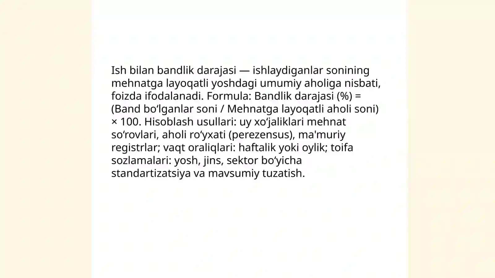 Yalpi ishchi kuchi, uning bandligi va ishsizlik 4