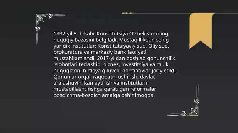 Oʻzbekiston iqtisodiyotini instusional rivojlantirish evolyutsiyasi 4