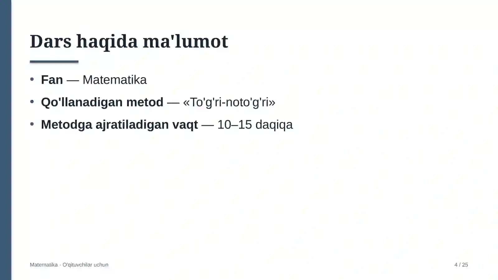 matematika darslarida to'g'ri noto'g'ri metodidan foydalanish 7488 4