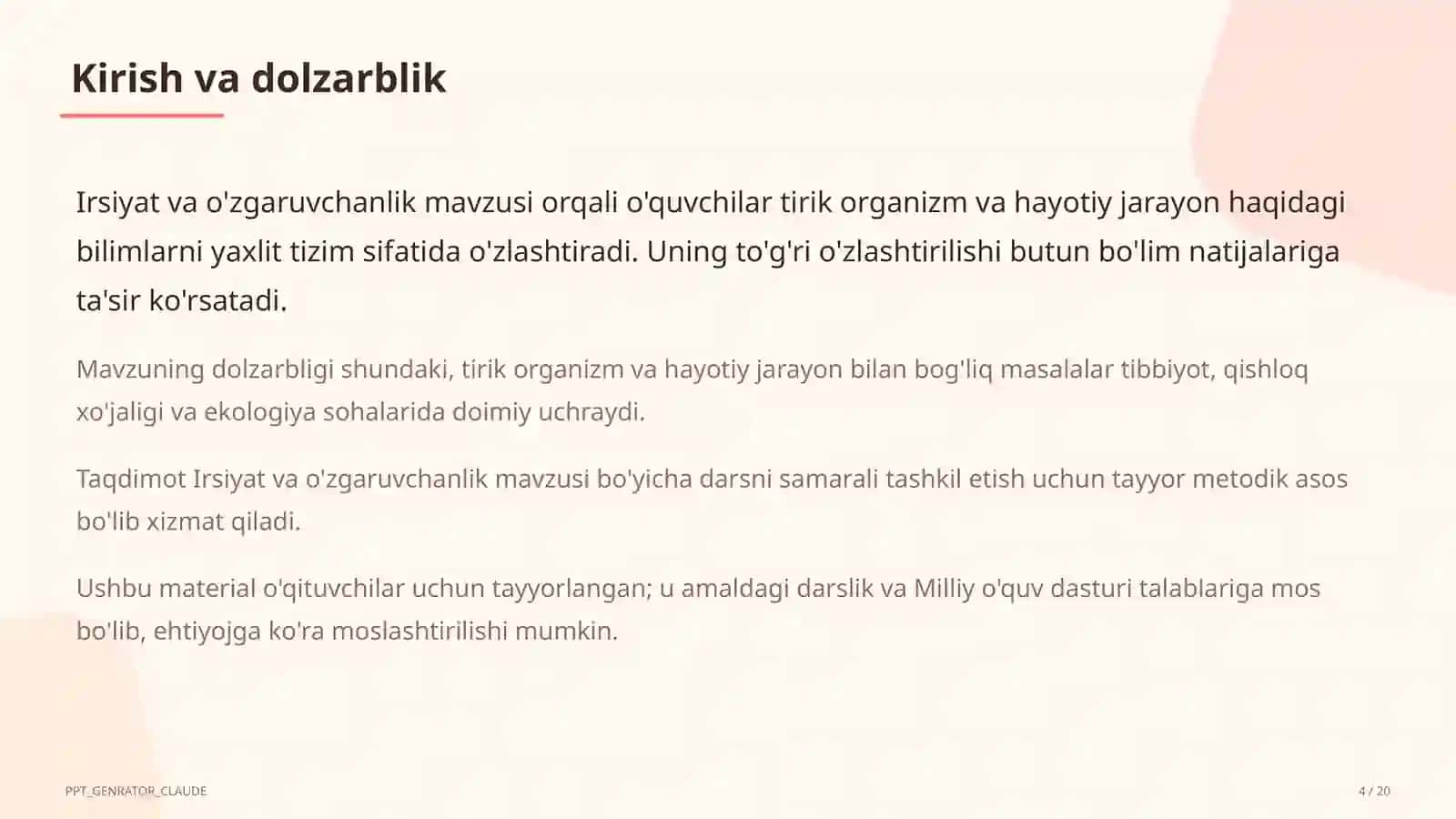 Irsiyat va o'zgaruvchanlik (9-sinf) 4