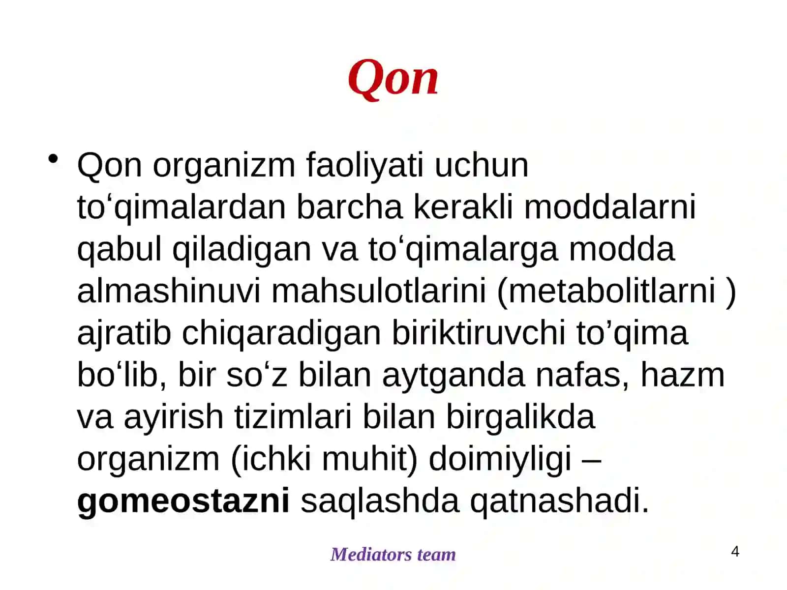 Qon fiziologiyasi 4