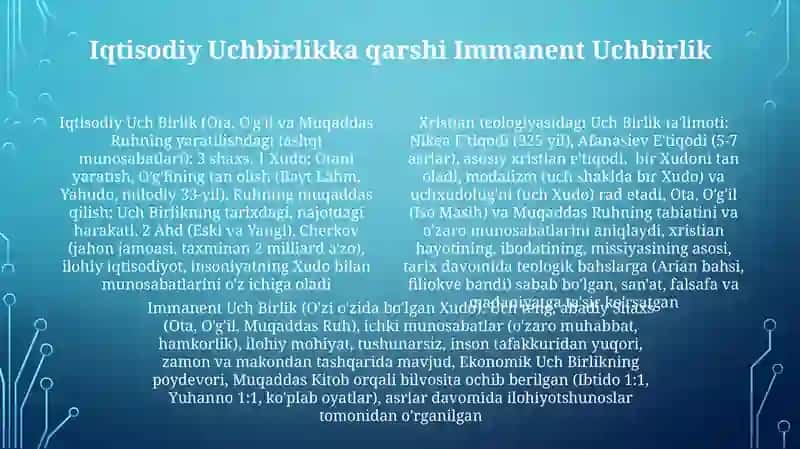 Xristianlik ta'limotida yakkaxudonning uchqiyofasi haqida ta'limot 4