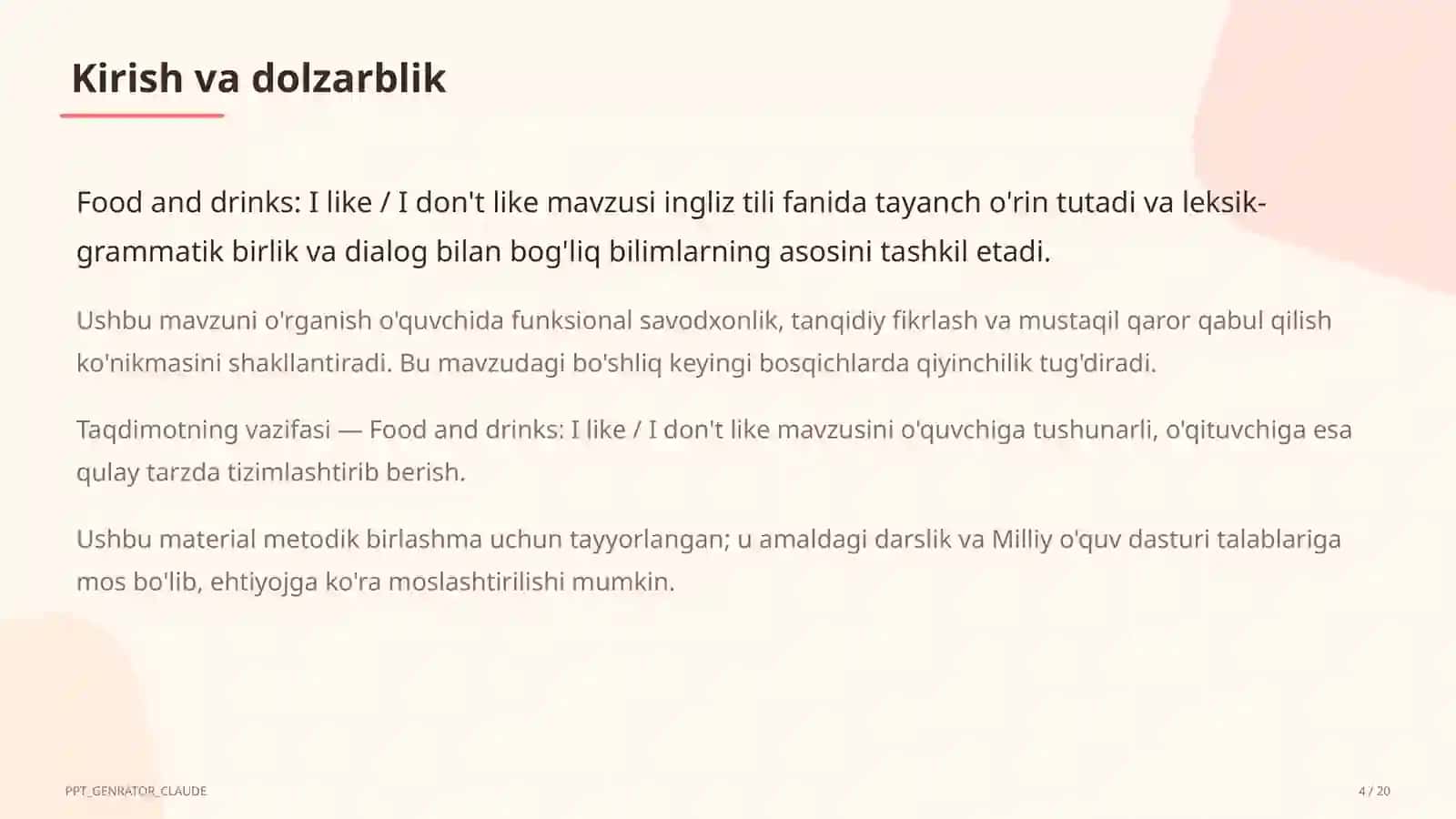 Ingliz tili (1–11) — metodik birlashma uchun 4