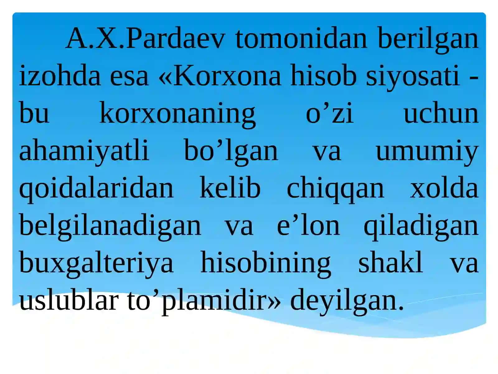BOSHQARUV HISOBI TIZIMIDA HISOB SIYOSATI 4