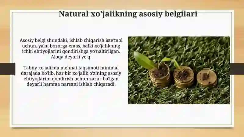 Natural xojalikda tovar ishlab chiqarish va uning takomillashishi 4