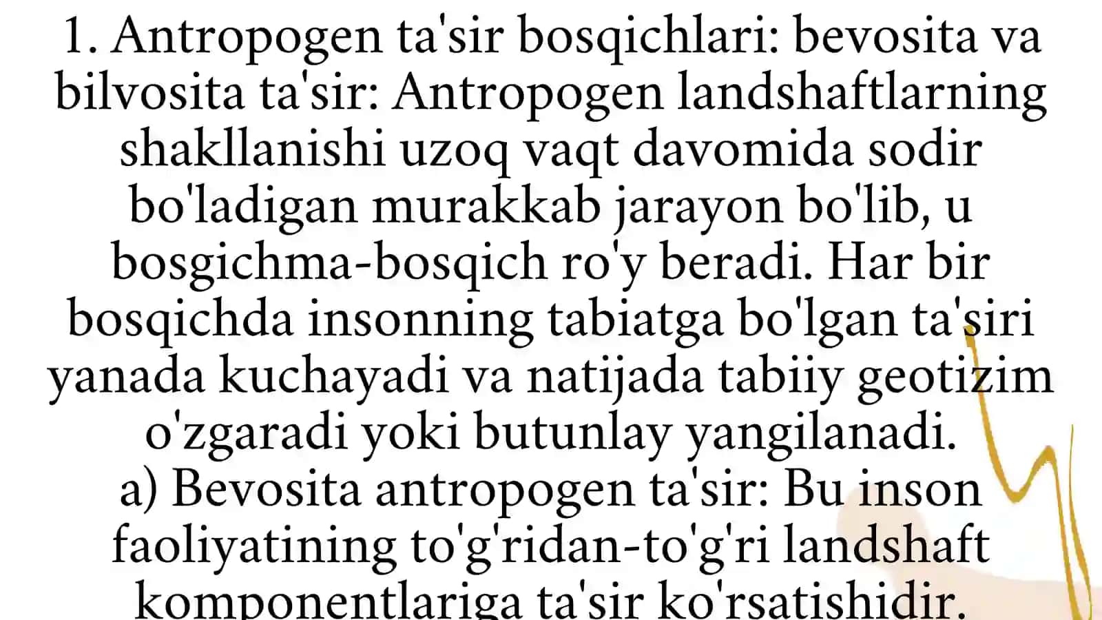 Antropogen landshaftlarni shakllanishi va rivojlanishi 4
