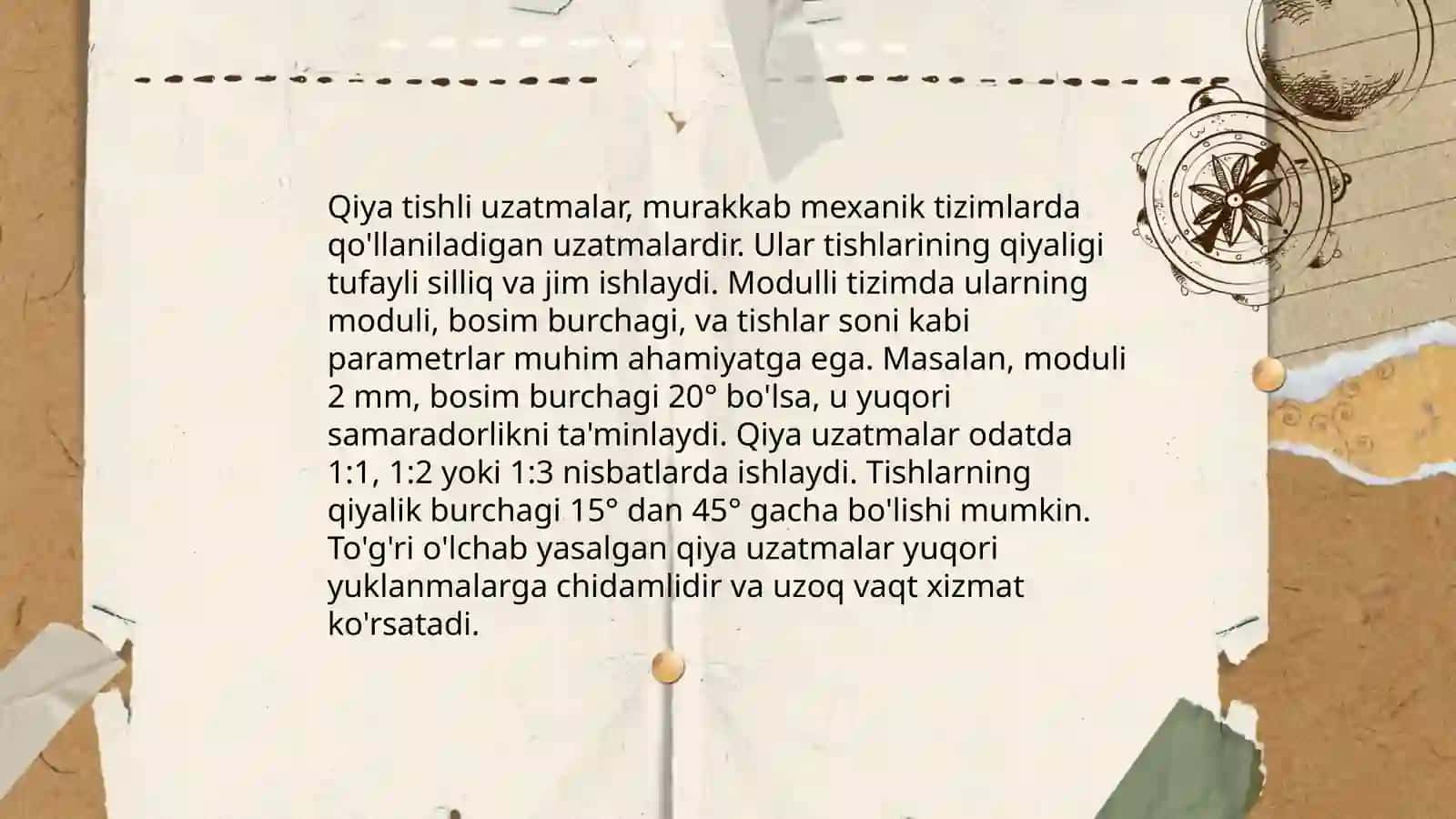 Toʻgʻri va qiya tishli, silindirik tishli uzatmalar 4