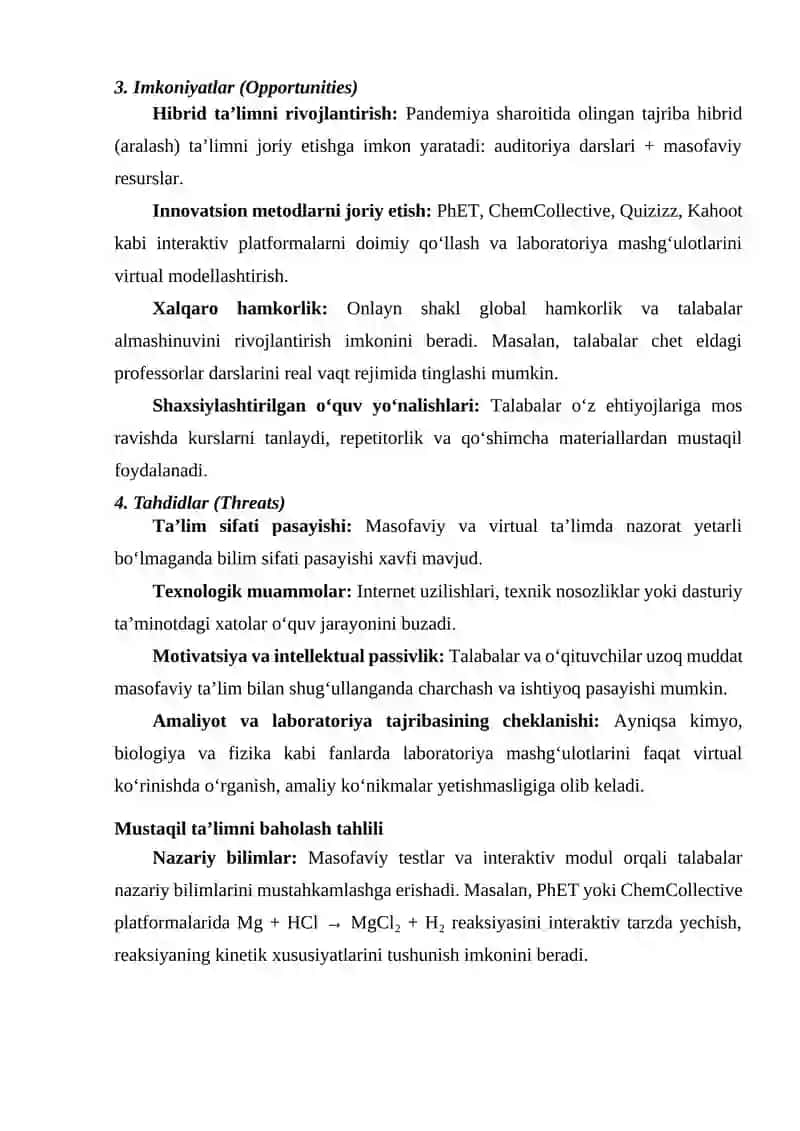 Pandemiyaning oliy ta’lim tizimiga ta’siri tahlili 4