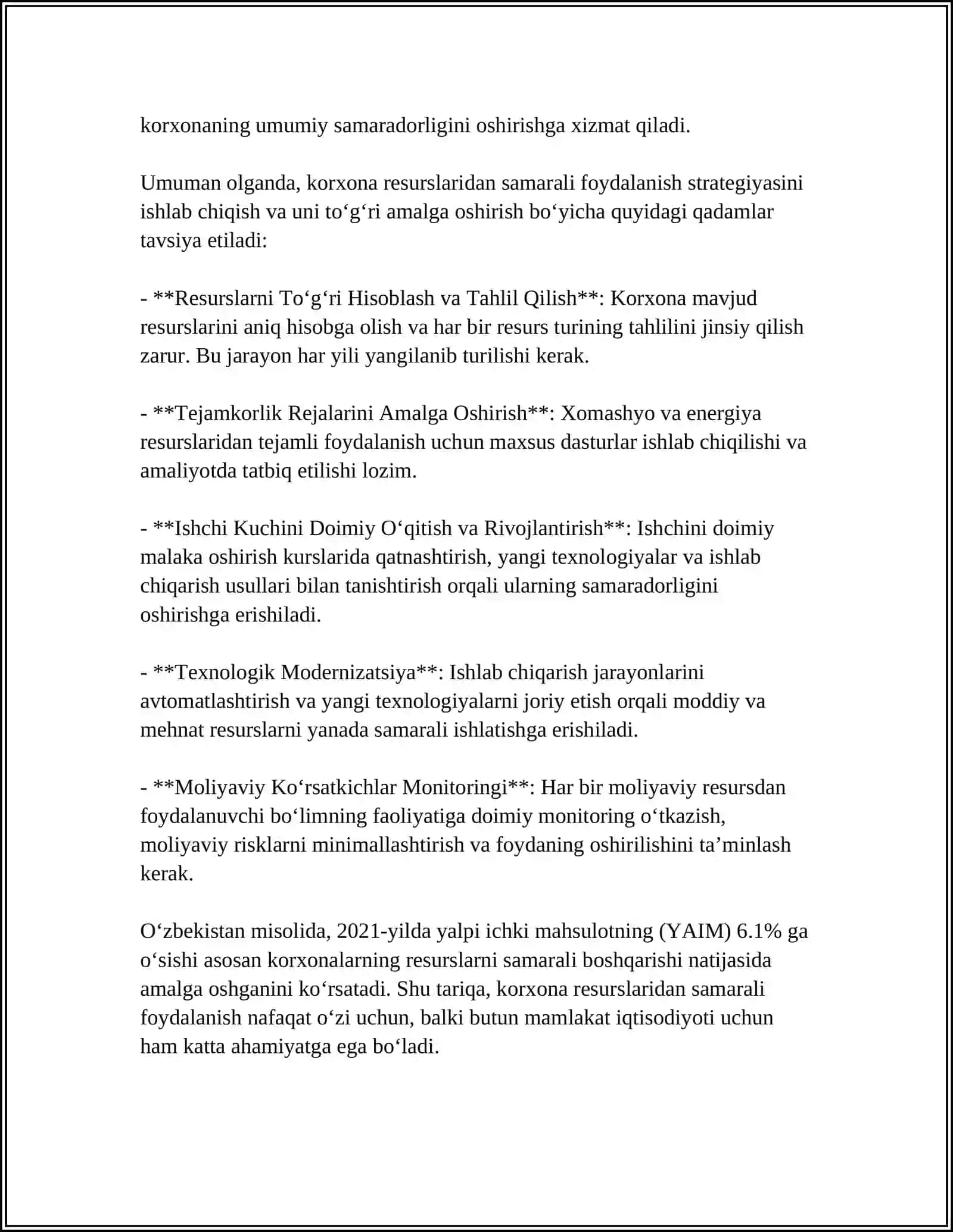 KORXONA RESURSLARIDAN SAMARALI FOYDALANISHNING IQTISODIY ASOSLARI 4