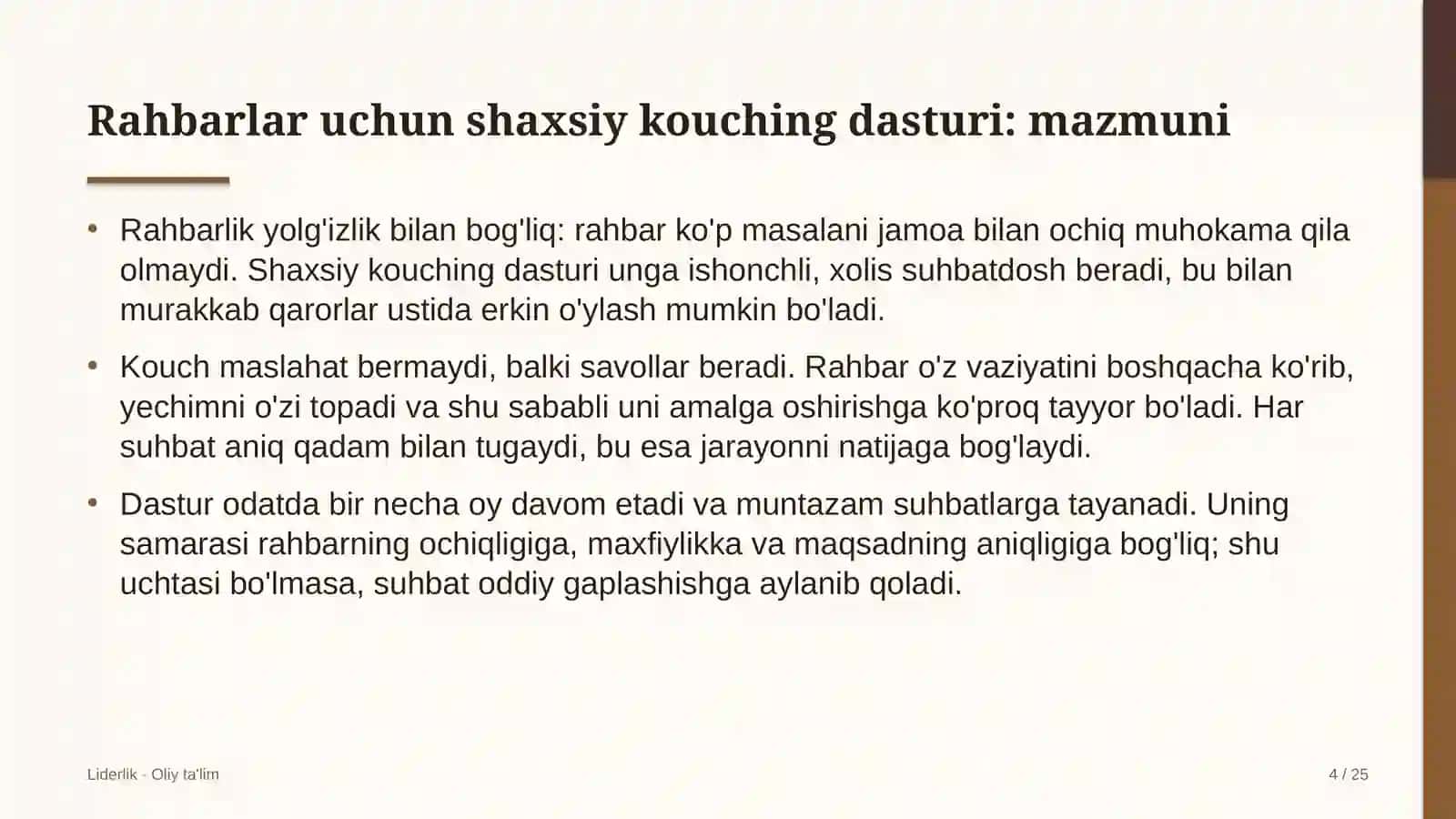 Kosmetologiya klinikalarida rahbarlar uchun shaxsiy kouching dasturi 4