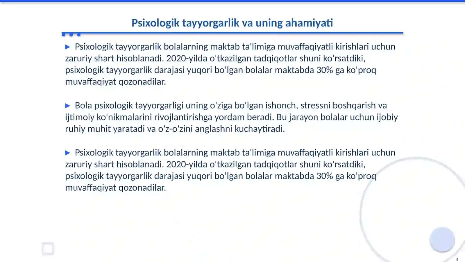 Bola tayyorgarligi 4