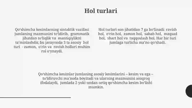 Ikkinchi darajali gap bo'laklari 4