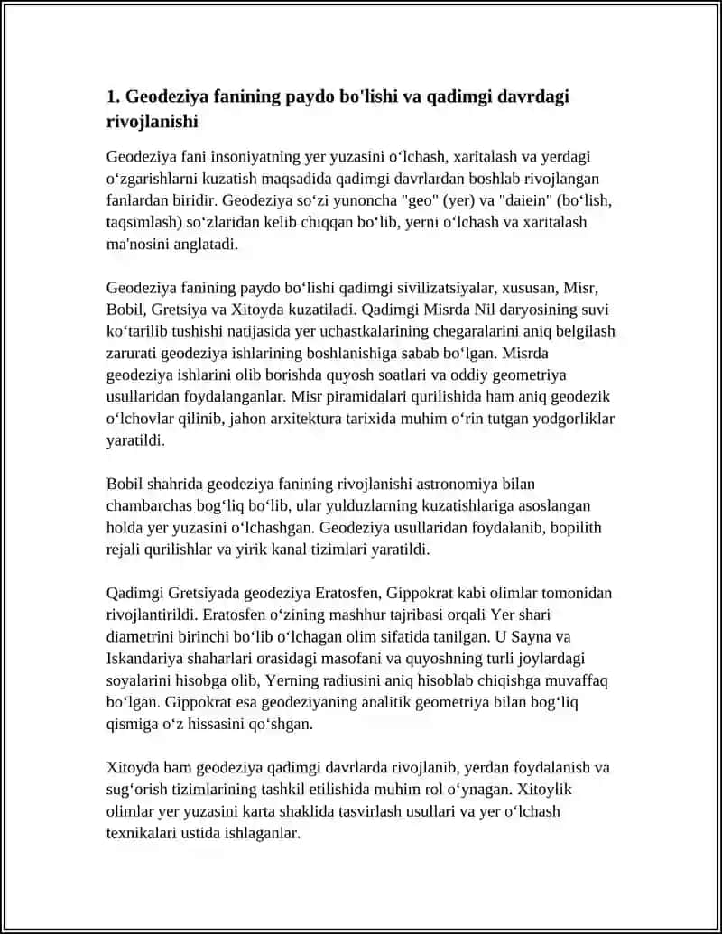 GEODEZIYA FANI HAQIDA QISQACHA RIVOJLANISH TARIXI VA VAZIFALARI 4