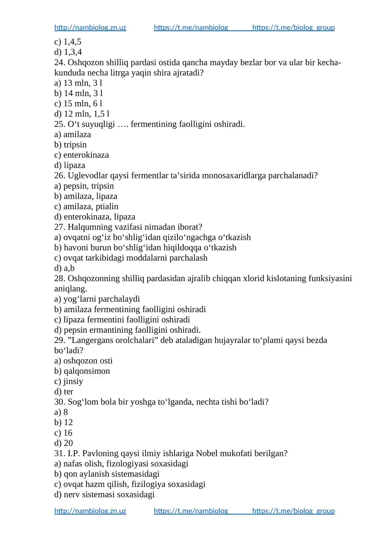 Ovqat hazm qilish va moddalar almashinuv 4