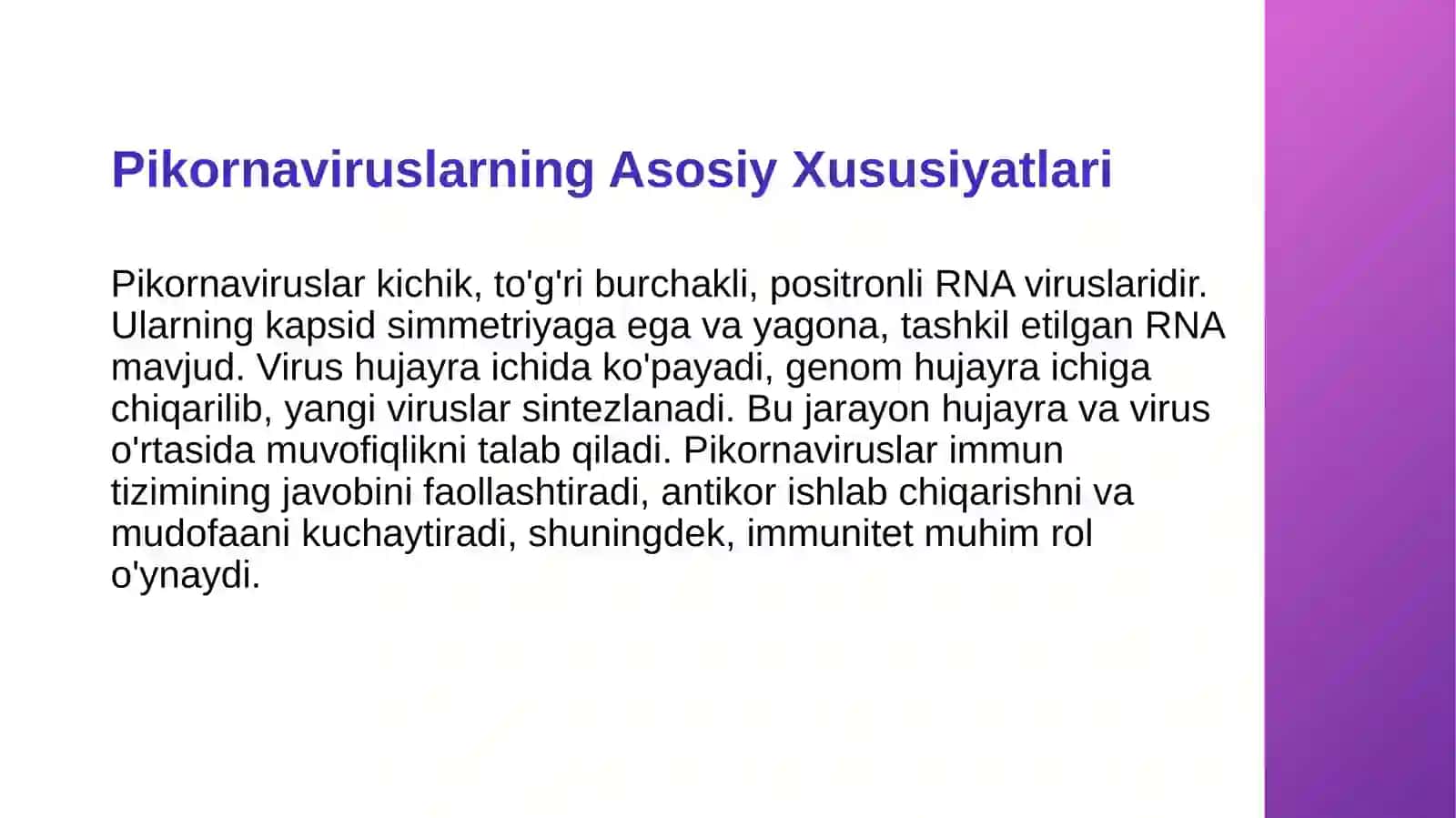 Mikrobiologiyaga oid taqdimot. Mavzusi: pikornoviruslar gepatit..... 4