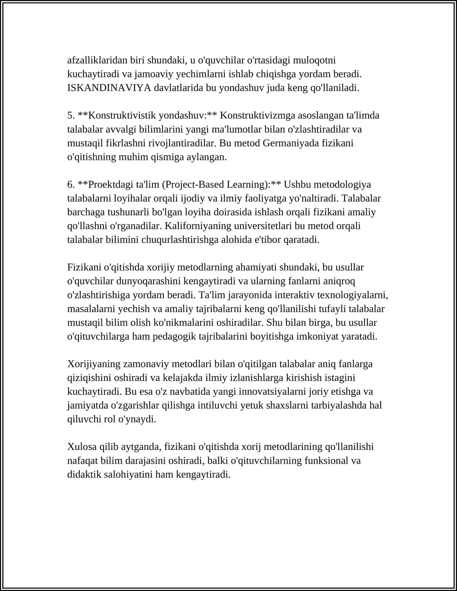 FIZIKANI O’QITISHDA XORIJ METODLARIDANLARIDAN FODALANISHNING AHAMIYATI 4