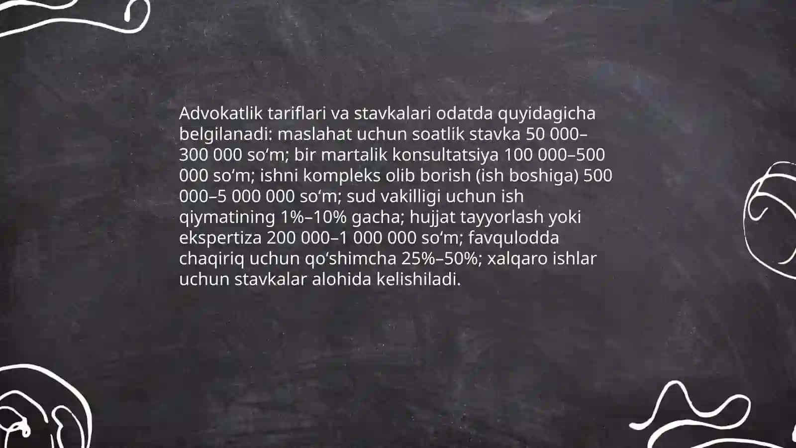 Advokatlik mehnatiga haq to'lash Axatov Dovudbek 4