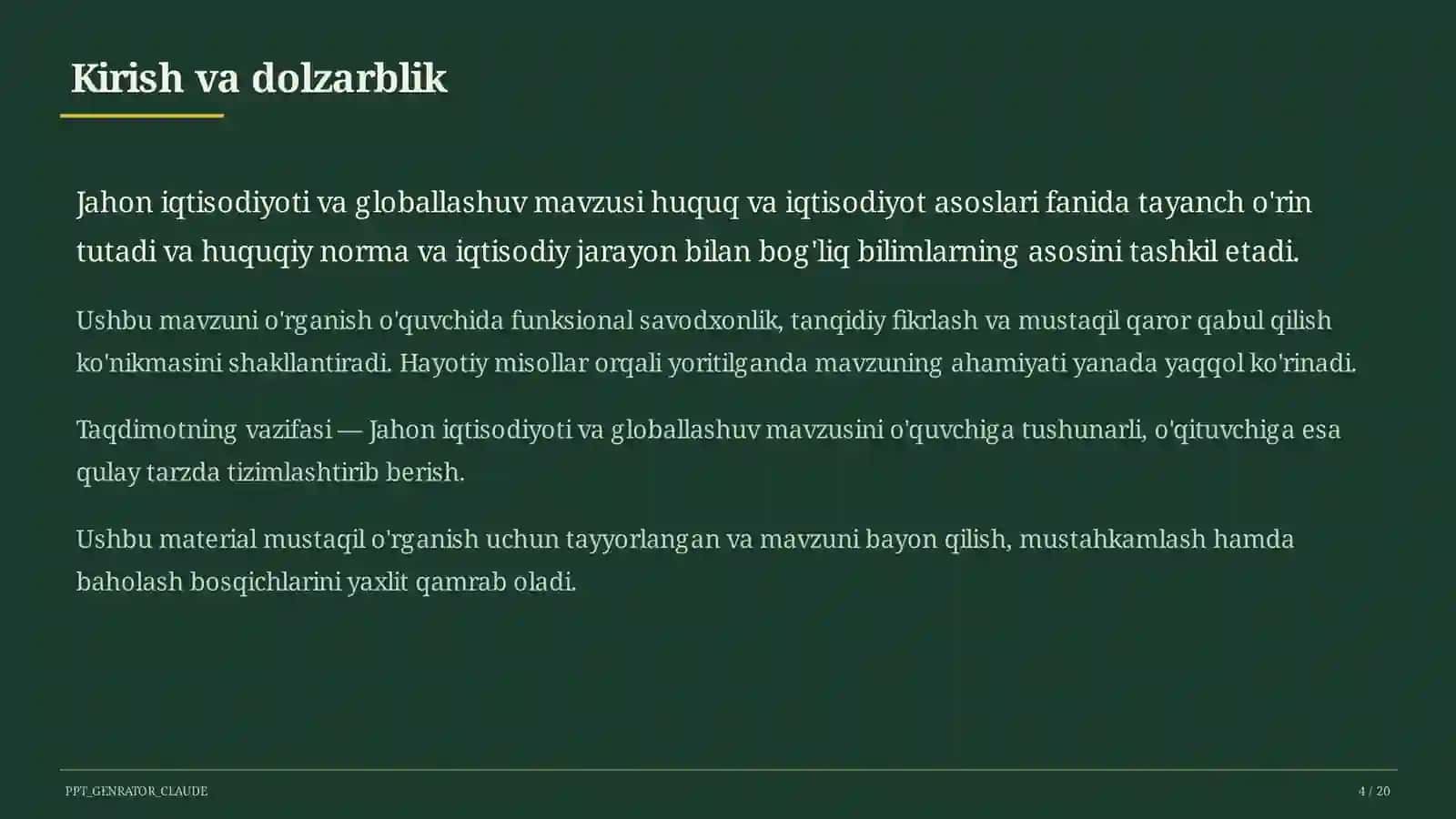 Jahon iqtisodiyoti va globallashuv (11-sinf) 4