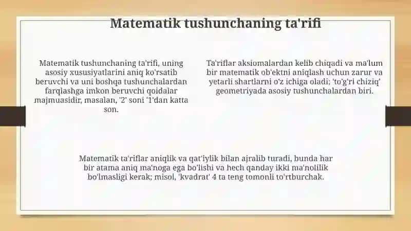 Matematik tushuncha 4