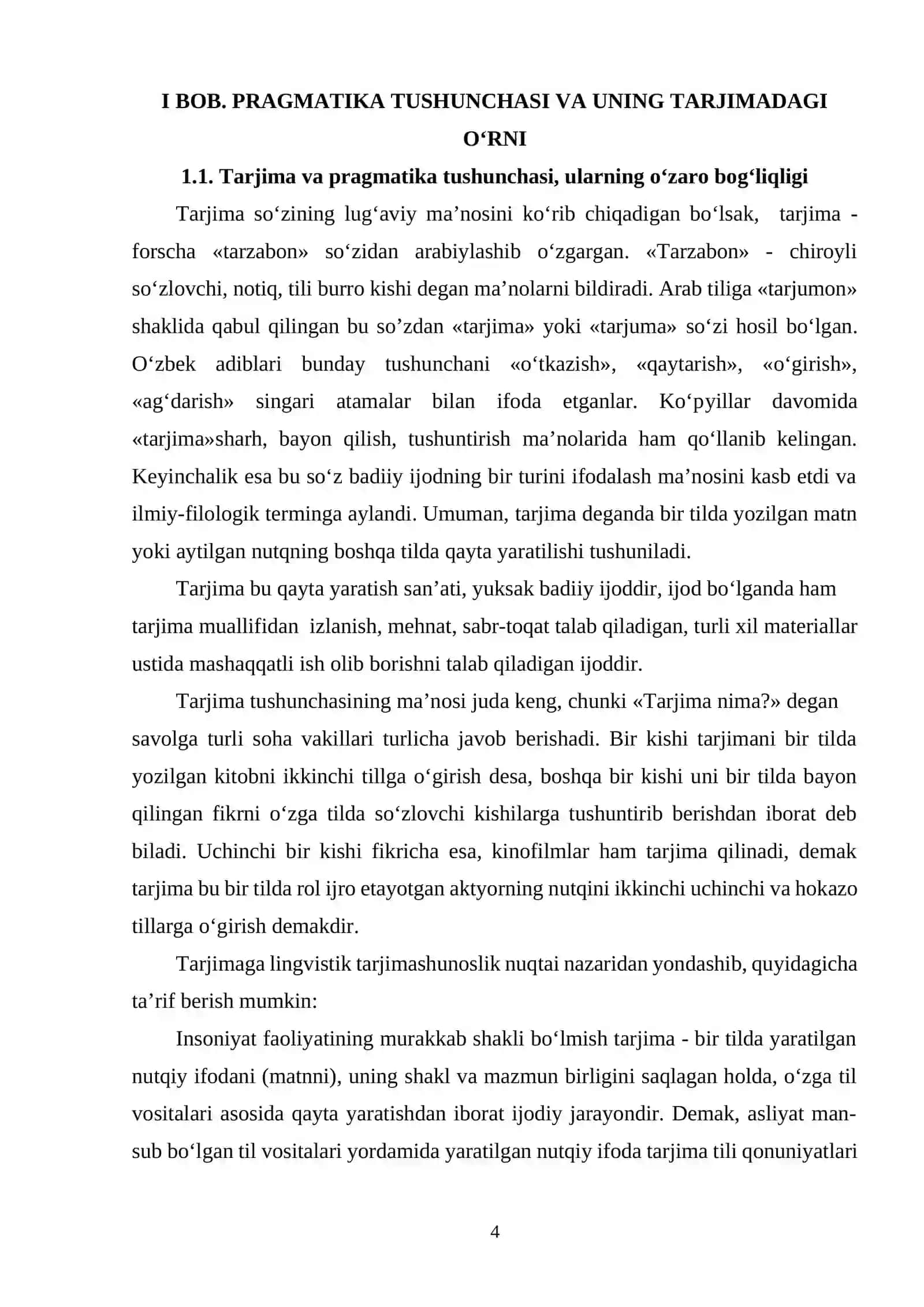 PRAGMATIKA TUSHUNCHASI VA UNING TARJIMADAGI O‘RNI 4