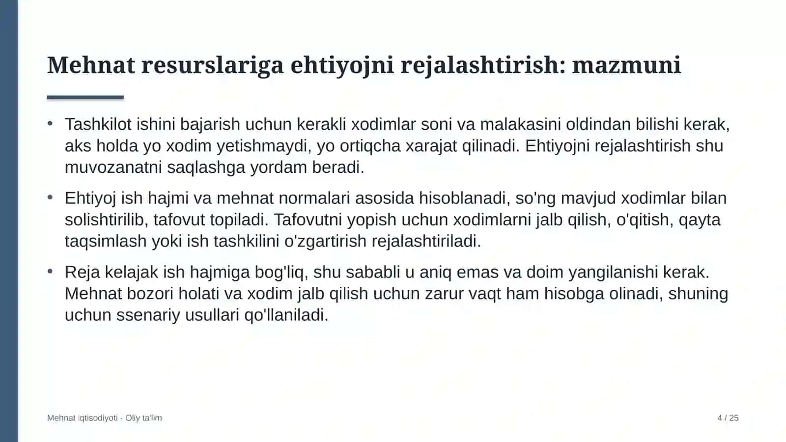 metall konstruksiyalar zavodlarida mehnat resurslariga bo'lgan ehtiyojni rejalashtirish 4178 4