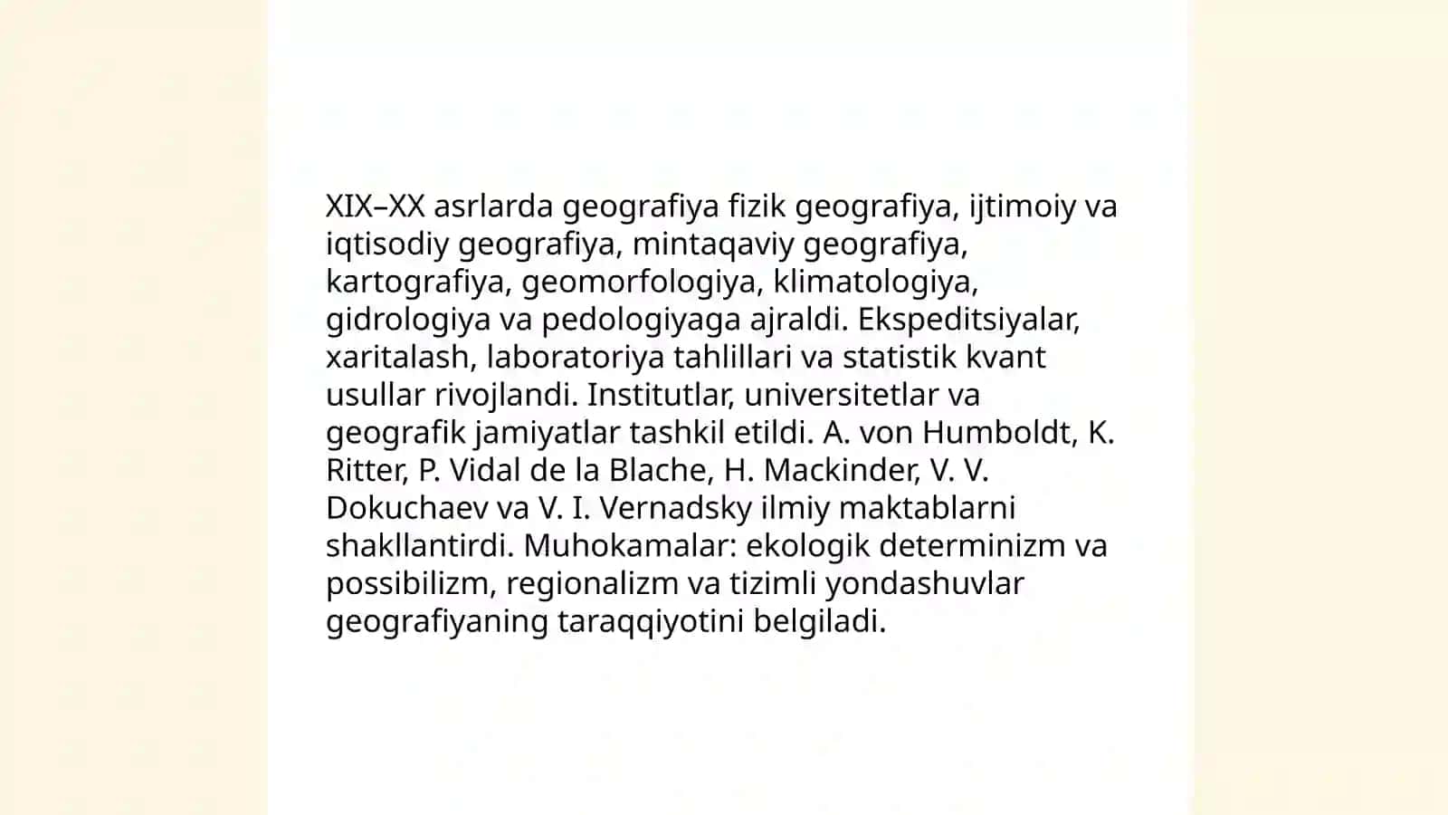 Geografiyaning rivojlanish bosqichlari. 4