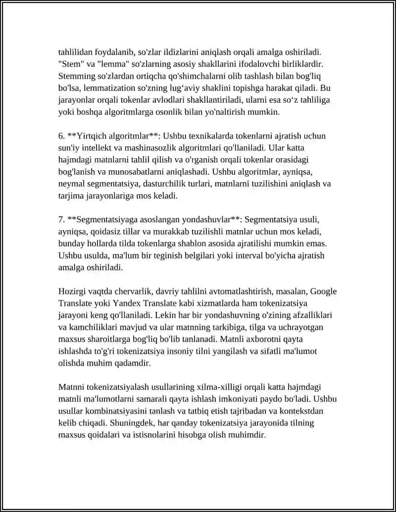MATNLI AXBOROTNI QAYTA ISHLASH TEXNALOGIYASI 4