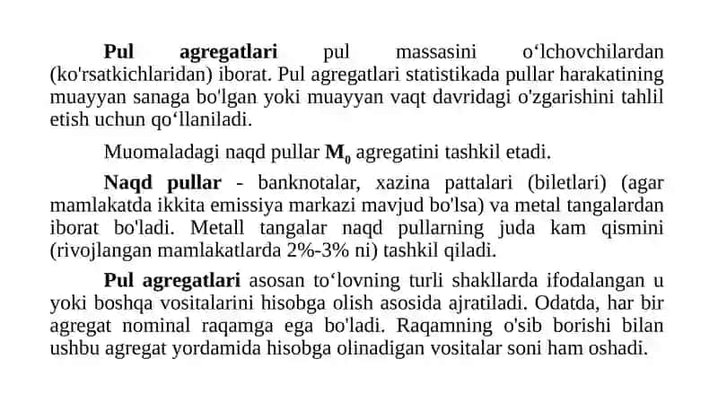 PUL MASSASI VA PUL AGREGATLARI 4