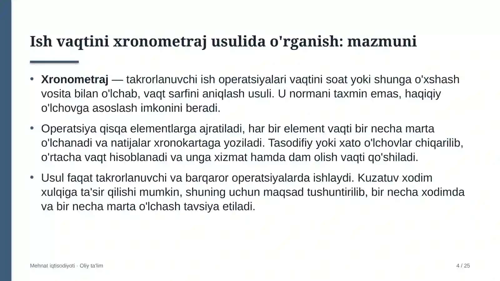 olimpiya zaxiralari kollejlarida ish vaqtini xronometraj usulida o'rganish 2373 4