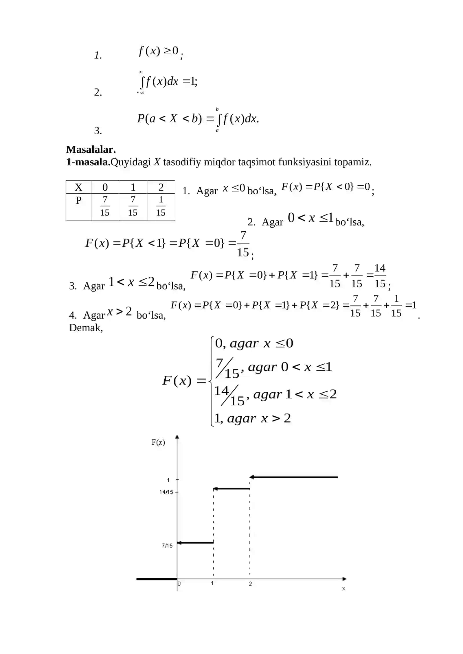Diskret va uzluksiz tasodifiy miqdorlar. Laboratoriya ishi.  #Ehtimollik_va_statistika 4