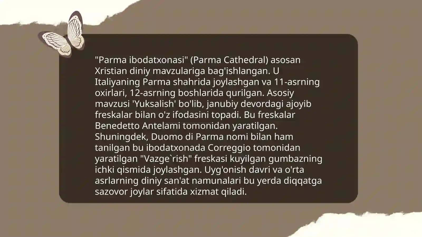 Sendalning,,Parma ibodatxonasi"romani 4