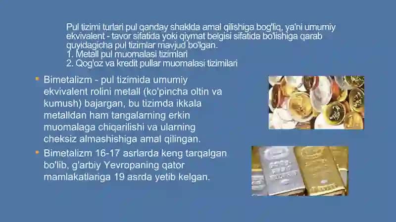 Pul tizimi:mazmuni,turlari va elementlari 4