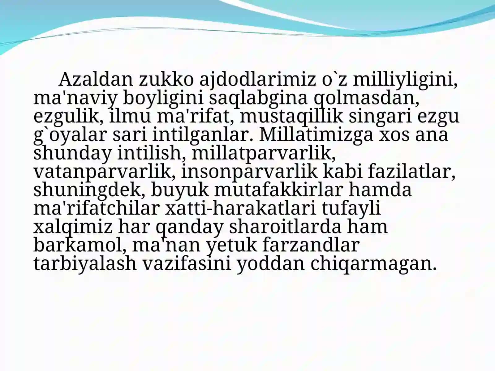 Shaxs kamolotida milliy tarbiyaning o`rni 4